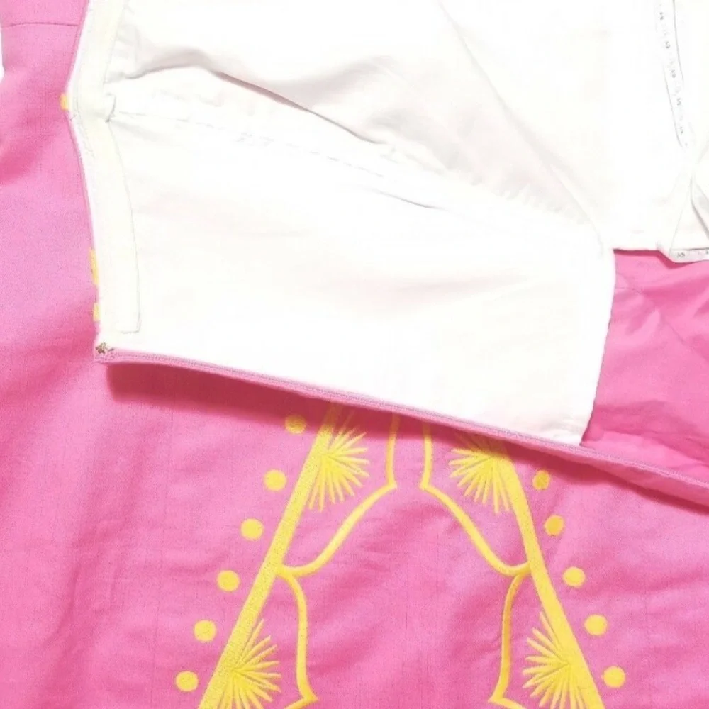 Lilly Pulitzer Bowen Hotty Pink Embroidered Strapless Dress Size 6 - Picture 9 of 13